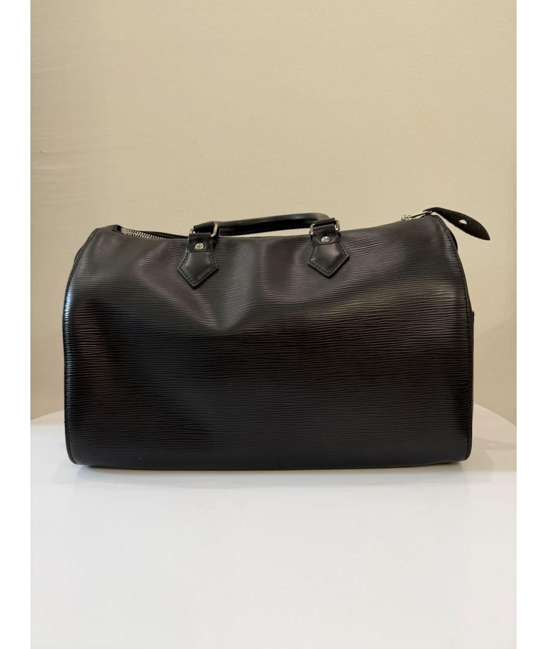 LOUIS VUITTON Черная кожаная сумка с короткими ручками, фото 2