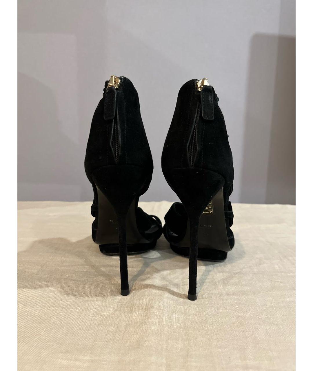 GUCCI Черные замшевые туфли, фото 4