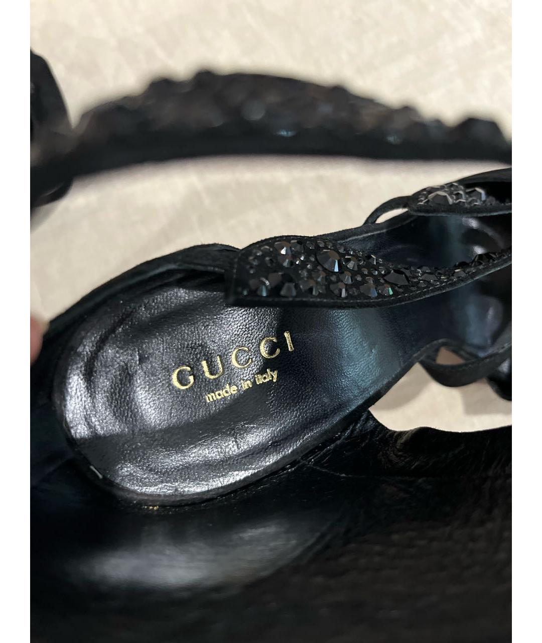 GUCCI Черные замшевые туфли, фото 6