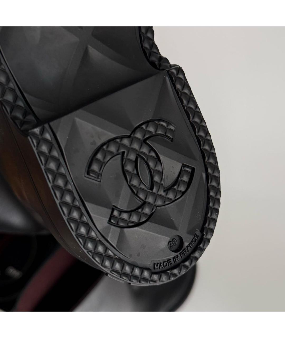 CHANEL Черные резиновые сапоги, фото 6