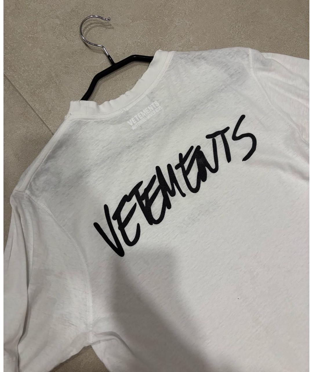 VETEMENTS Белая хлопковая футболка, фото 3