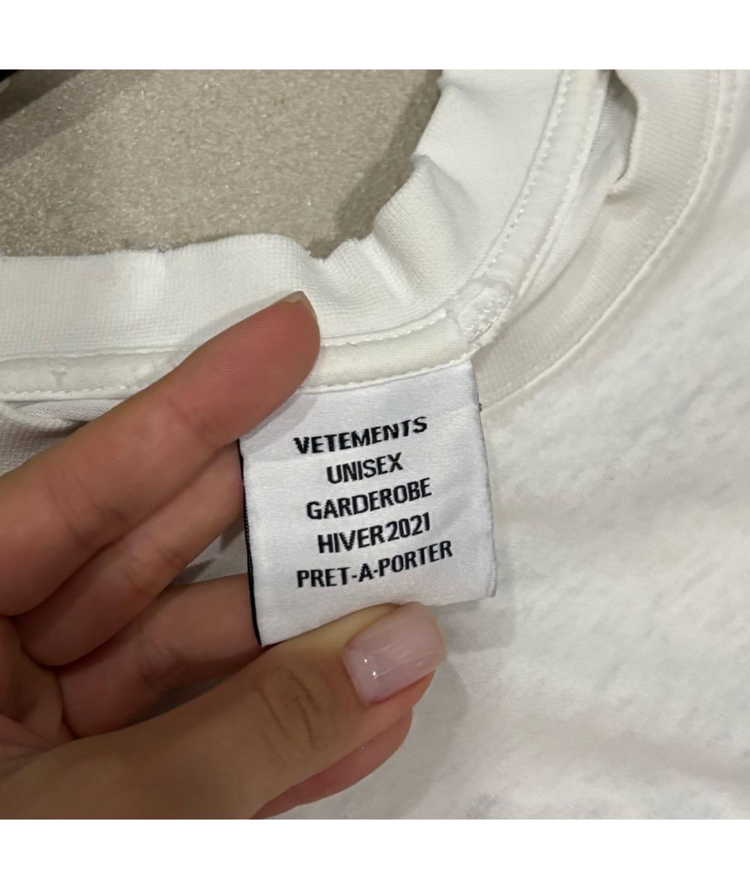 VETEMENTS Белая хлопковая футболка, фото 5