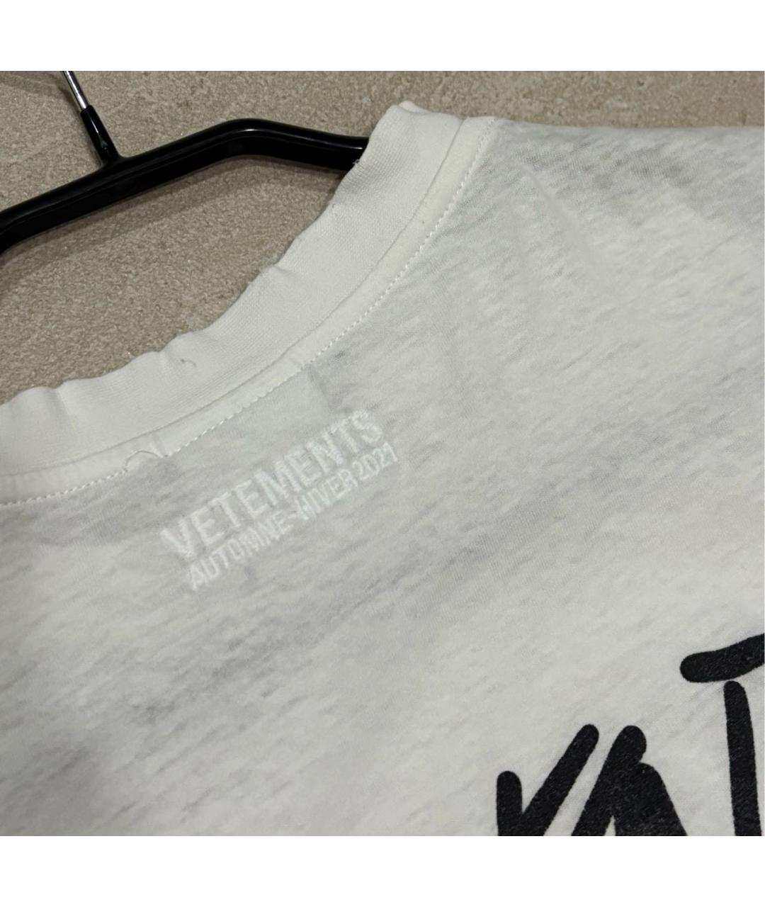 VETEMENTS Белая хлопковая футболка, фото 4