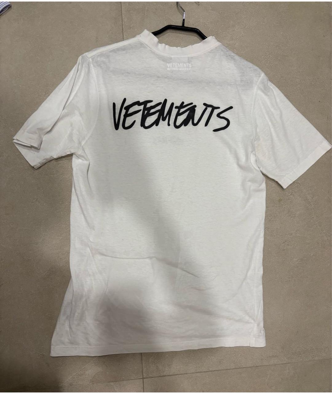 VETEMENTS Белая хлопковая футболка, фото 2