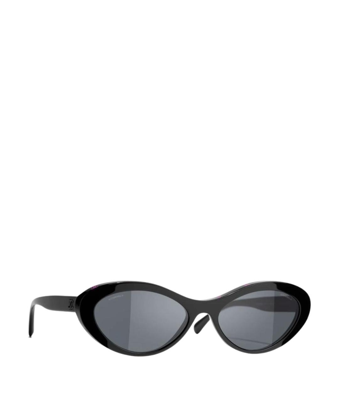 CHANEL Черные пластиковые солнцезащитные очки, фото 1