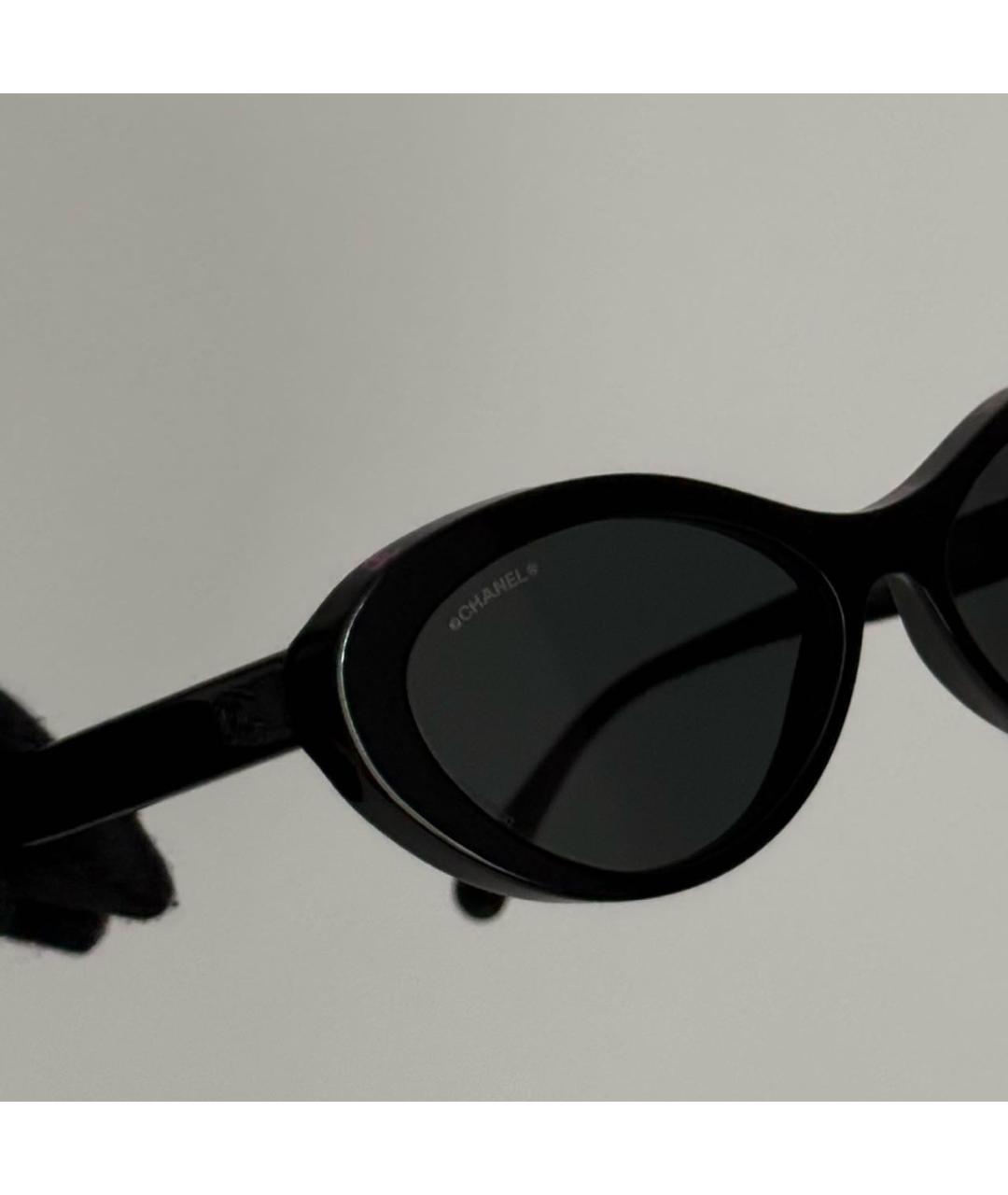 CHANEL Черные пластиковые солнцезащитные очки, фото 3