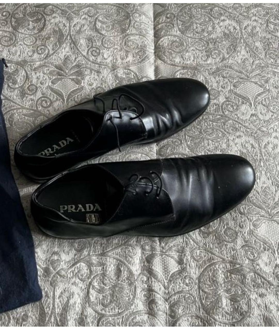 PRADA Черные кожаные туфли, фото 5