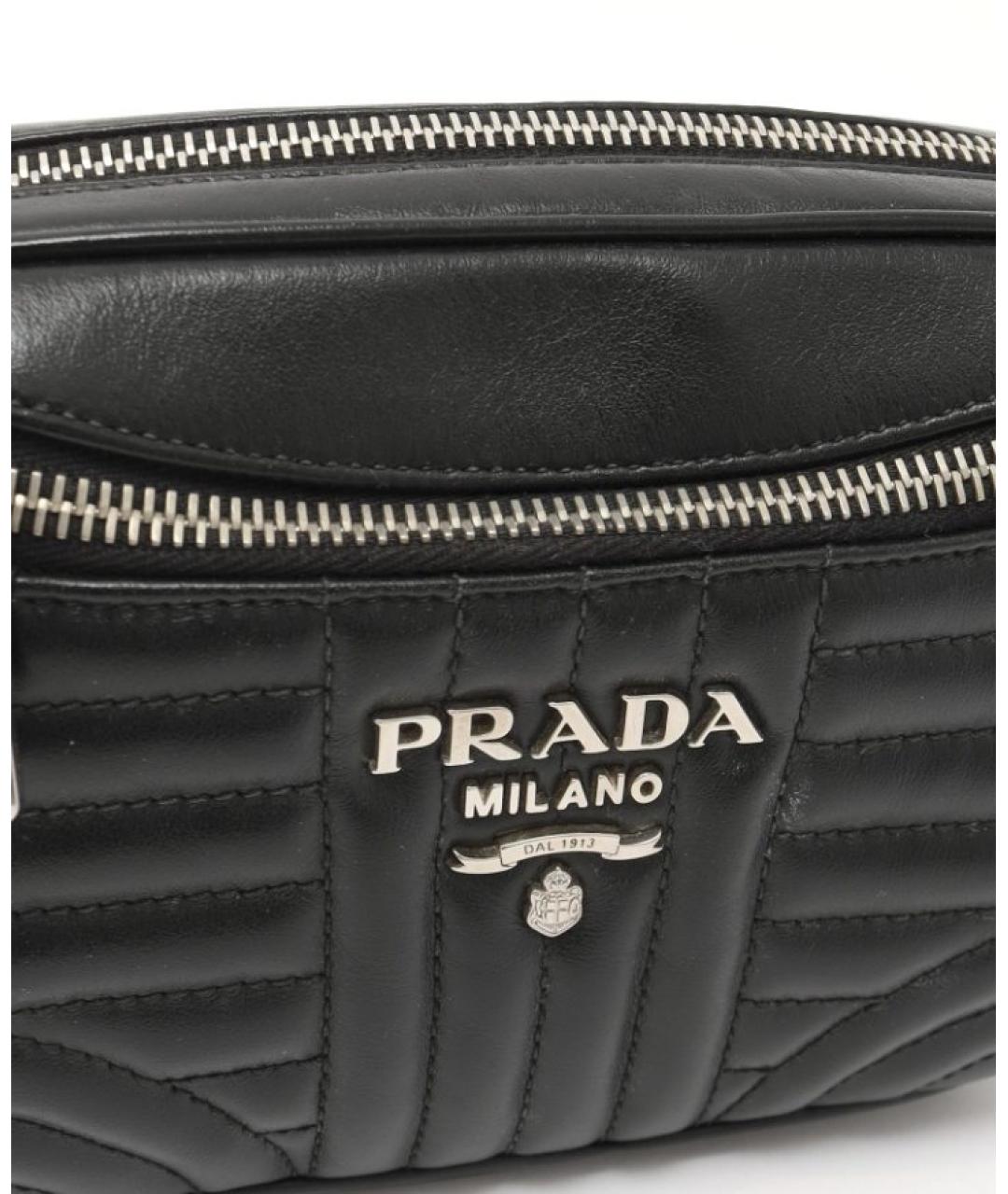 PRADA Черная кожаная поясная сумка, фото 5