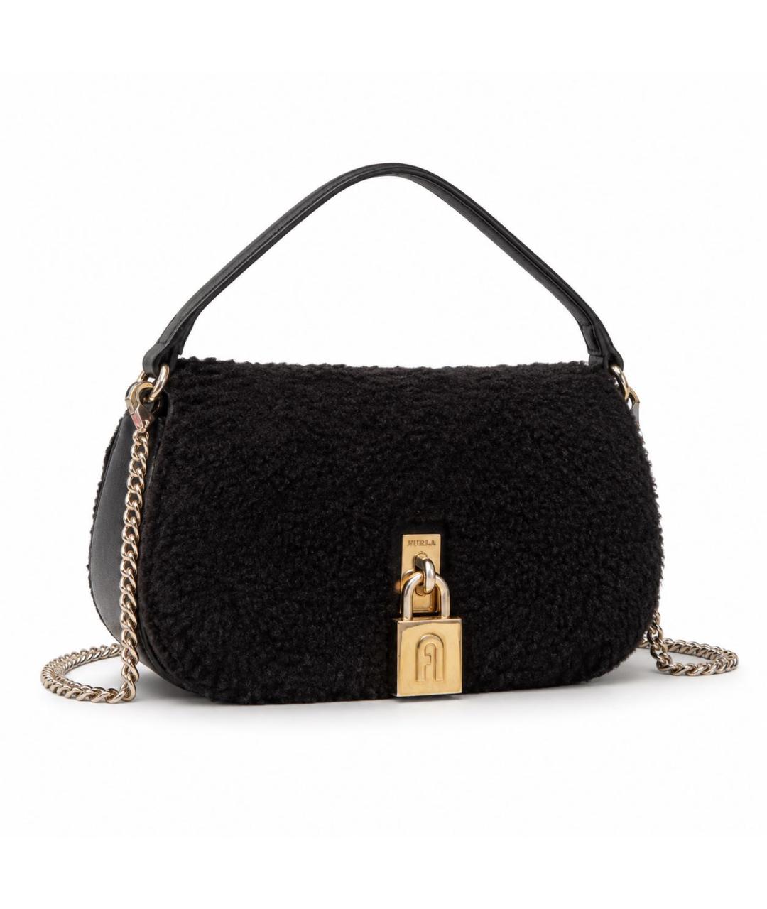 FURLA Черная кожаная сумка через плечо, фото 5