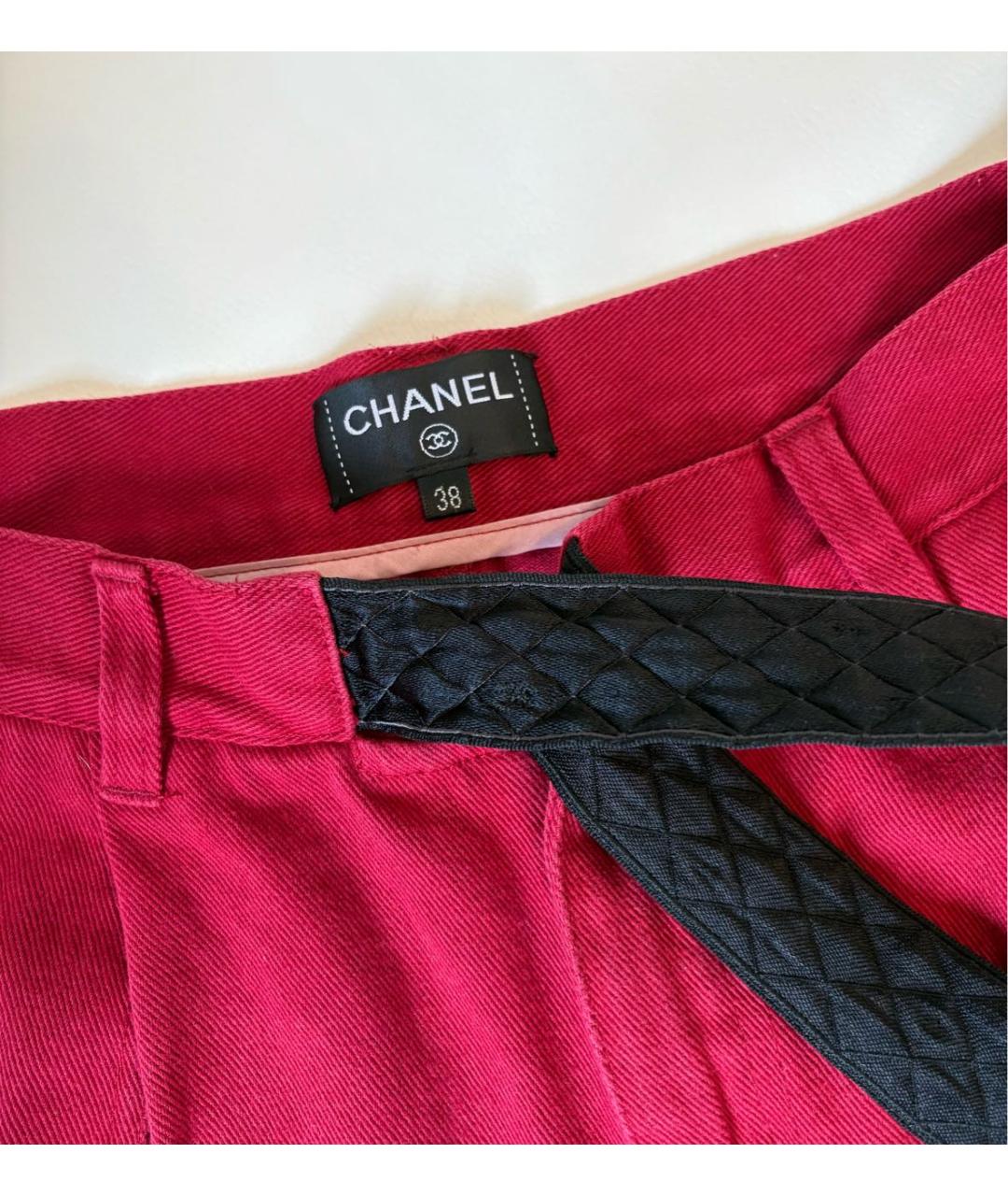 CHANEL Красные хлопковые шорты, фото 2