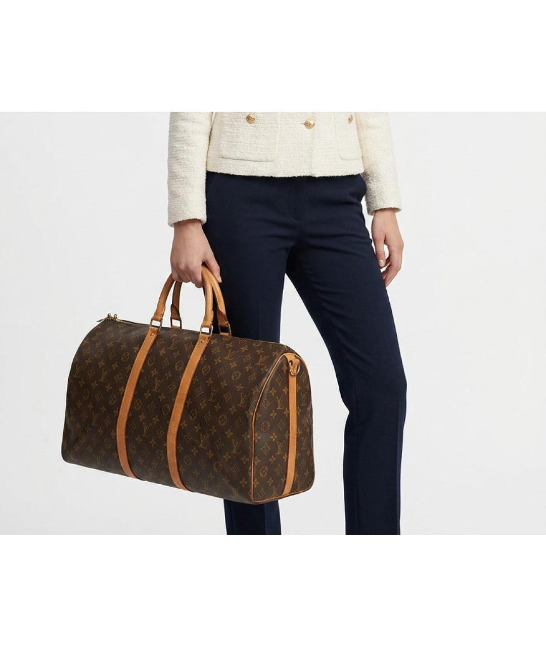 LOUIS VUITTON Коричневая дорожная/спортивная сумка, фото 7