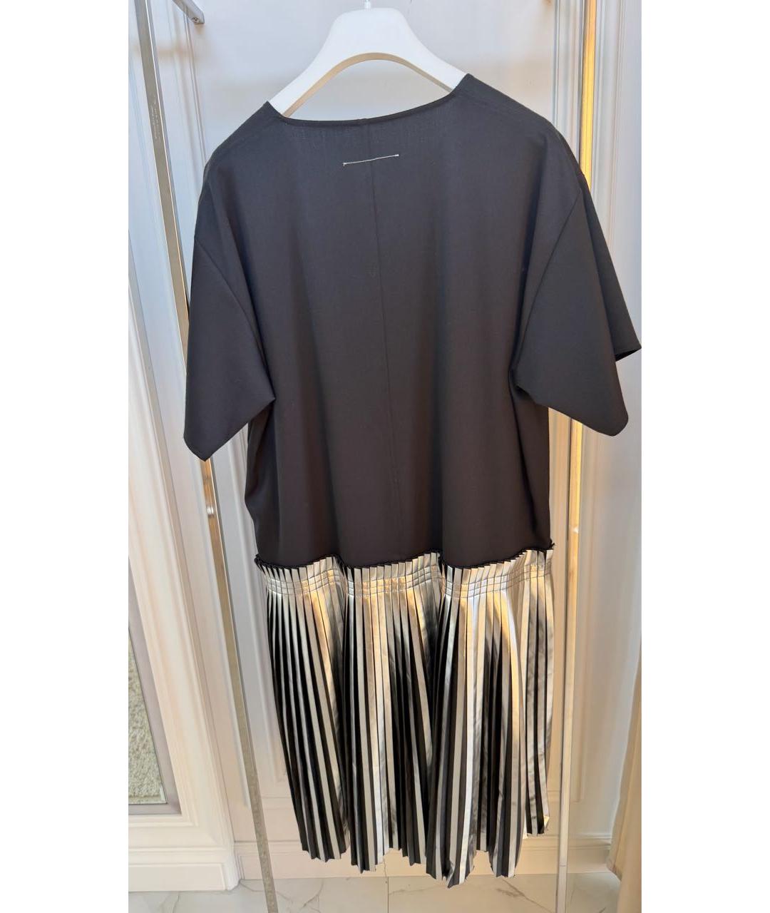 MM6 MAISON MARGIELA Черное вискозное повседневное платье, фото 2