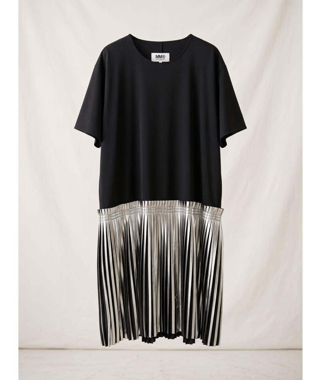 MM6 MAISON MARGIELA Черное вискозное повседневное платье, фото 4