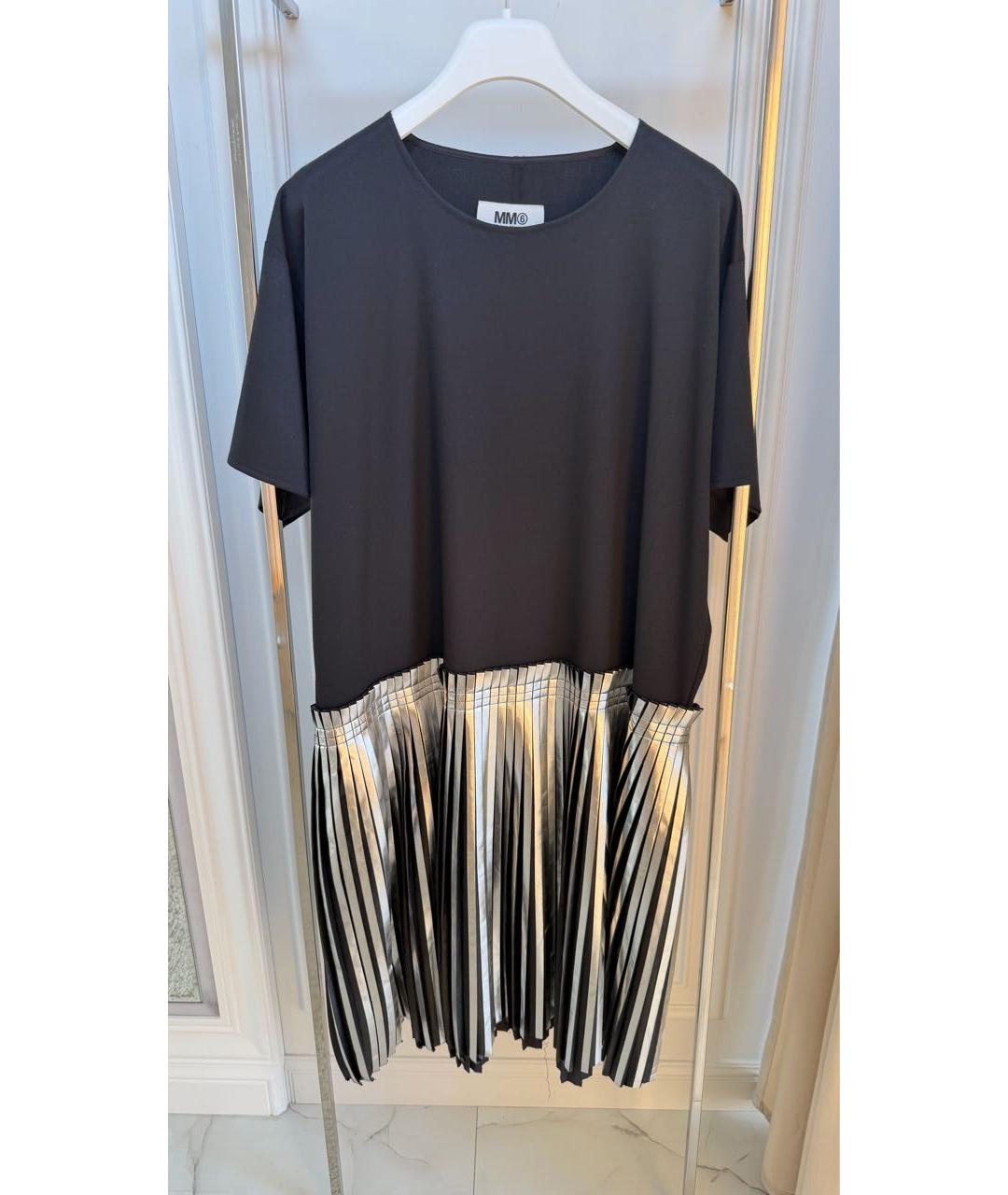 MM6 MAISON MARGIELA Черное вискозное повседневное платье, фото 3