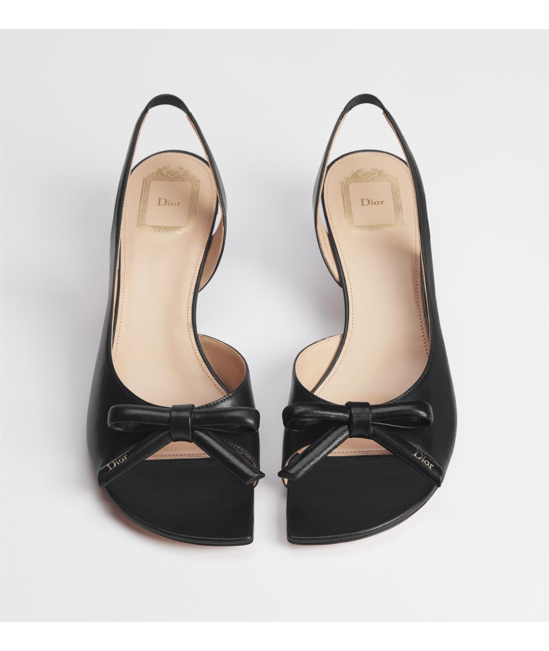 CHRISTIAN DIOR Черные кожаные босоножки, фото 2