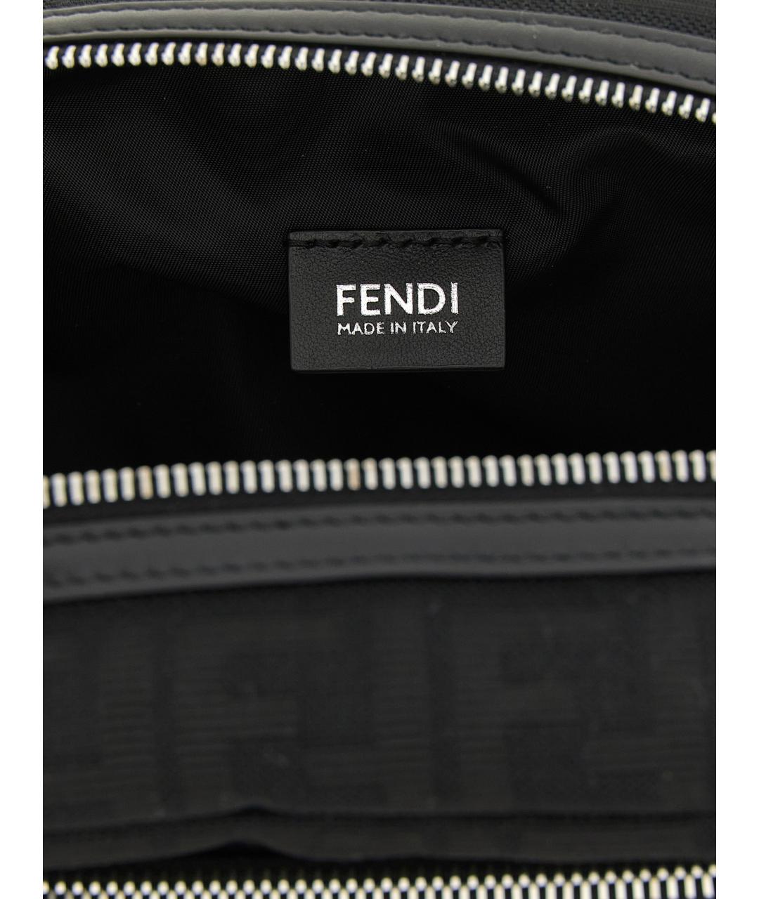 FENDI Черная тканевая барсетка, фото 4