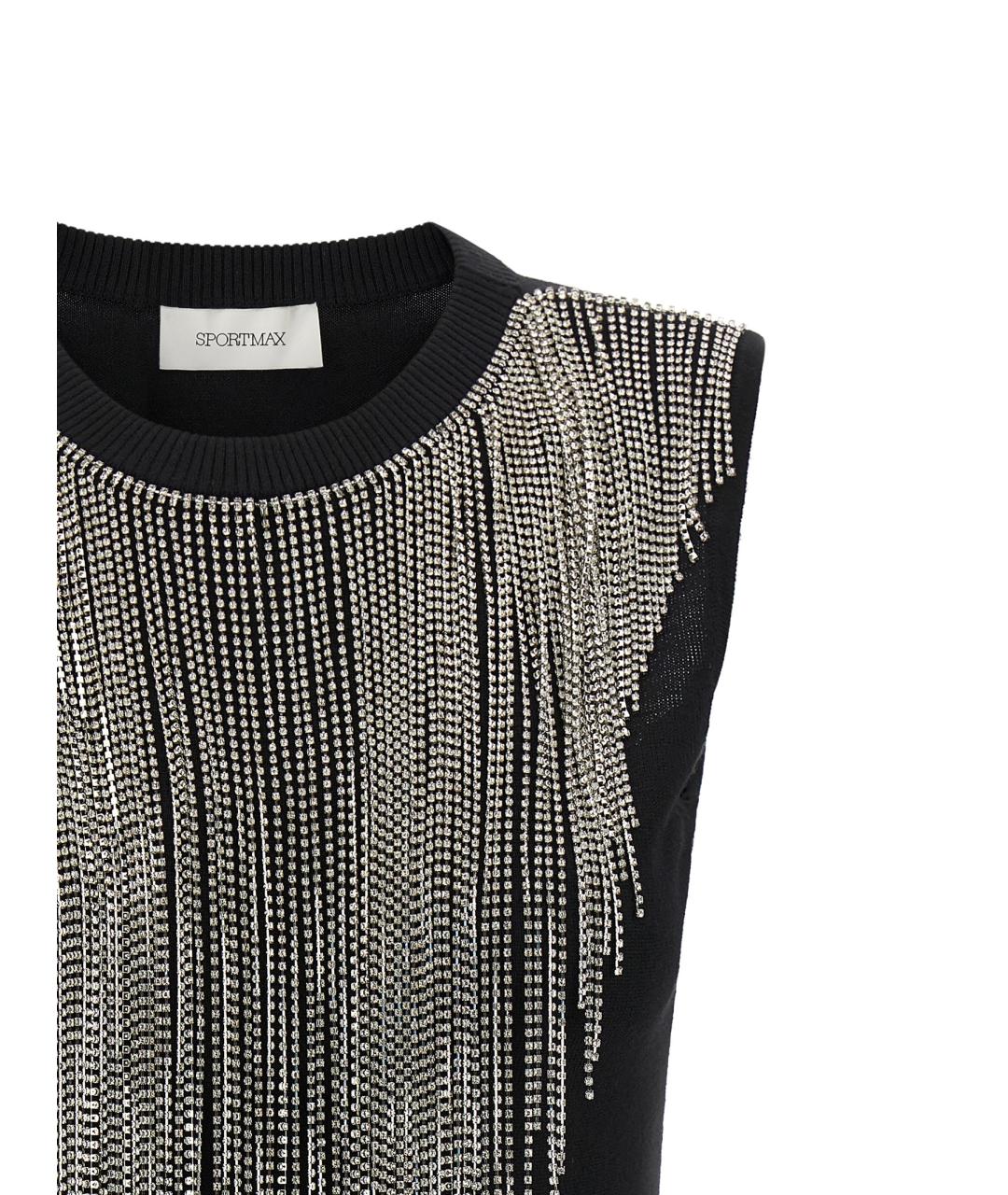 SPORTMAX Черная шерстяная блузы, фото 3