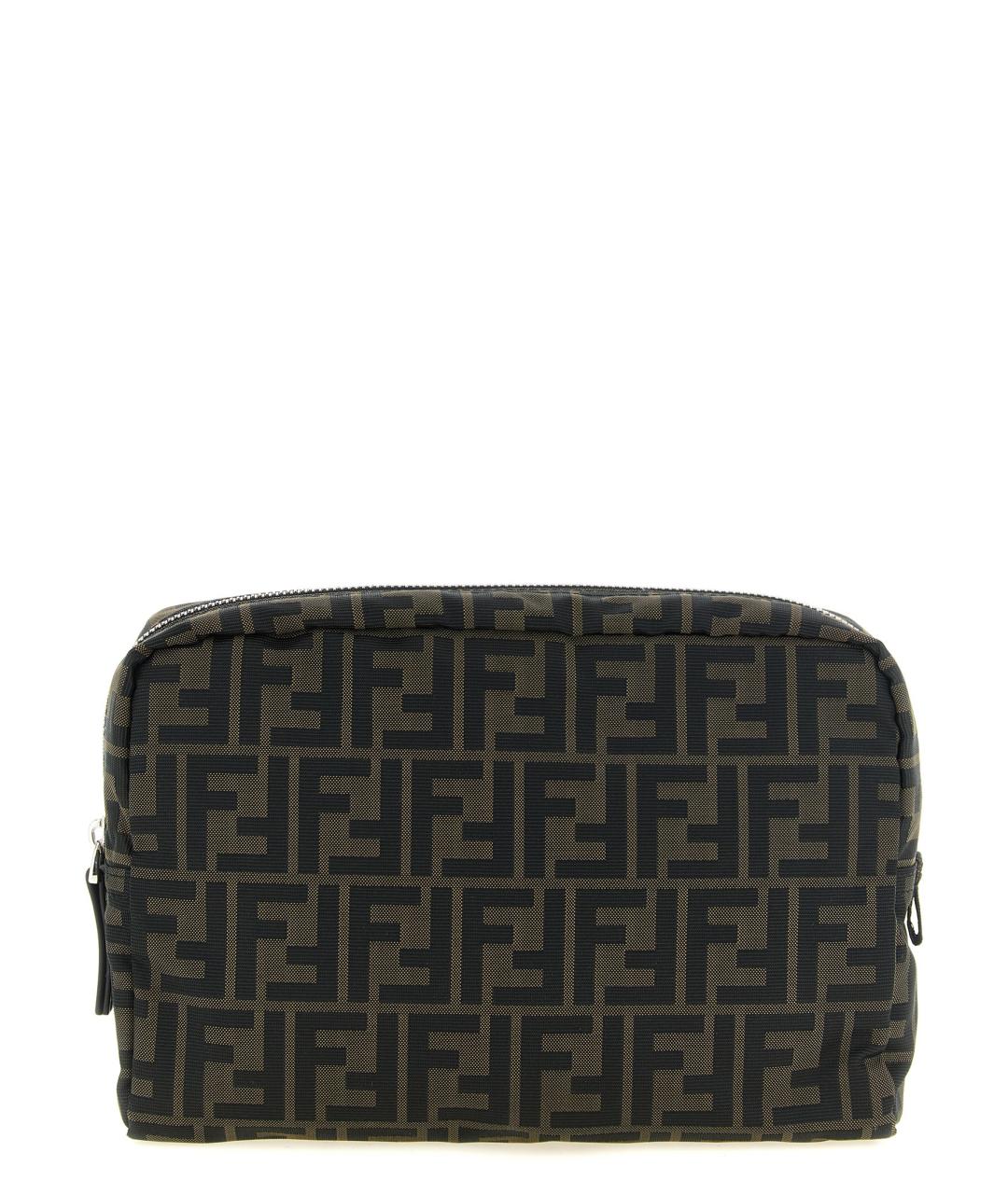 FENDI Коричневая тканевая барсетка, фото 1