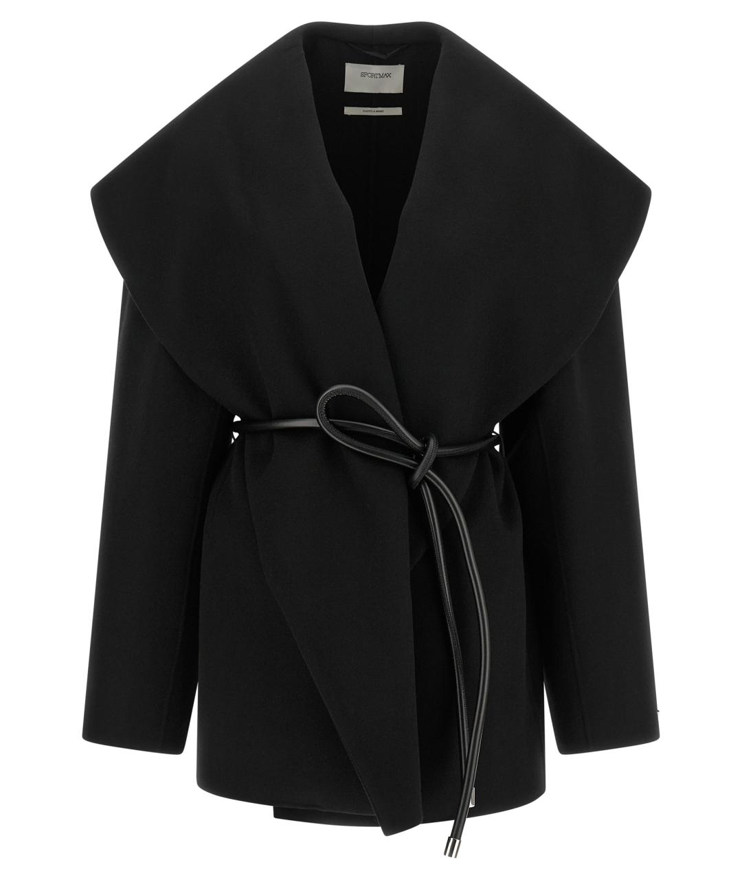 SPORTMAX Черное шерстяное пальто, фото 1
