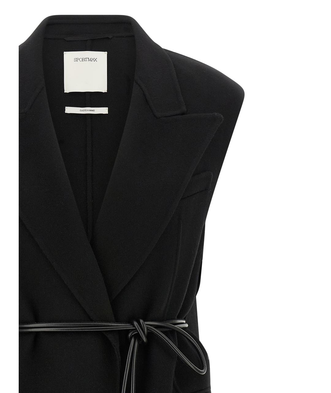 SPORTMAX Черный шерстяной жилет, фото 3