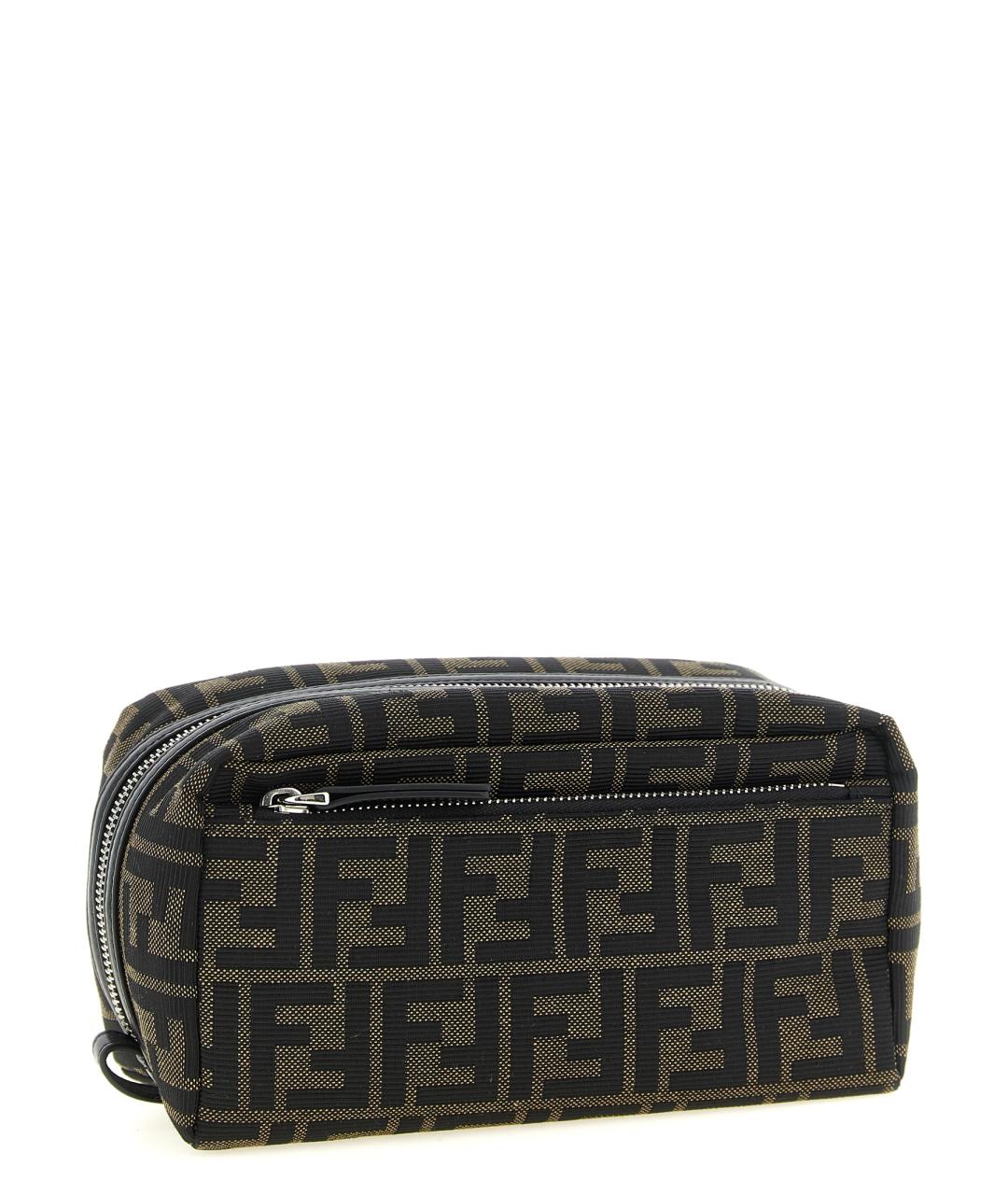 FENDI Коричневая тканевая барсетка, фото 2