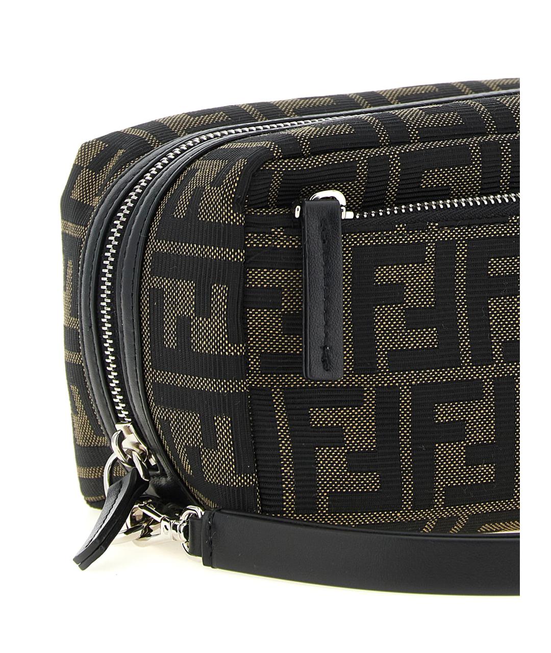 FENDI Коричневая тканевая барсетка, фото 3