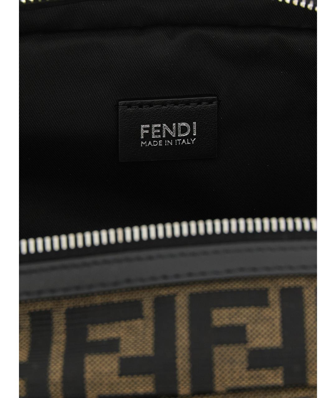 FENDI Коричневая тканевая барсетка, фото 4