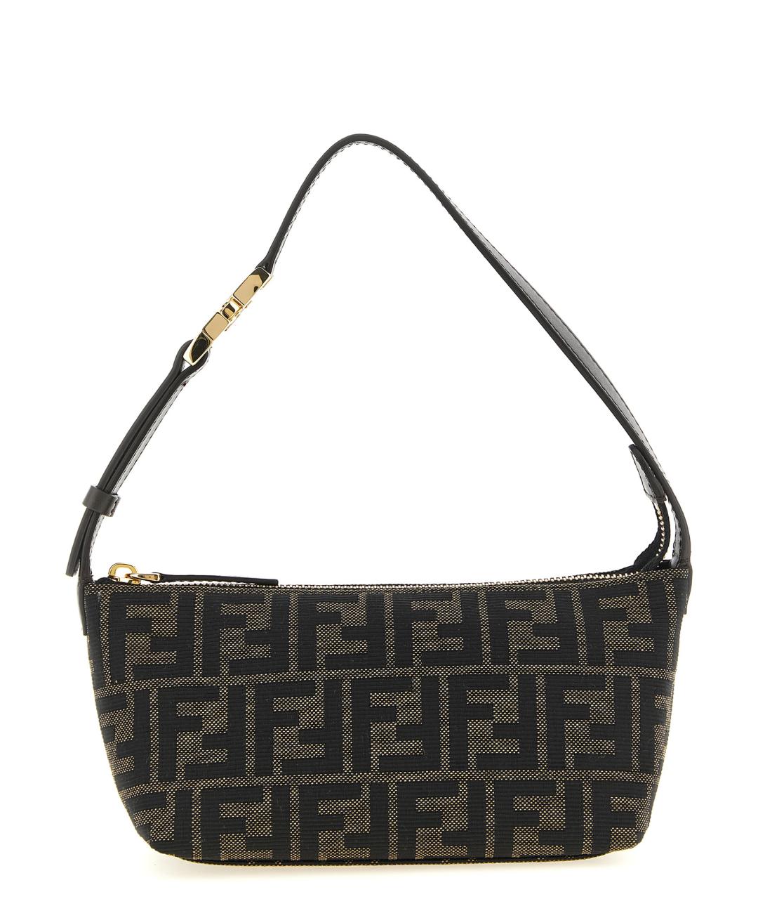 FENDI Коричневая тканевая сумка через плечо, фото 1