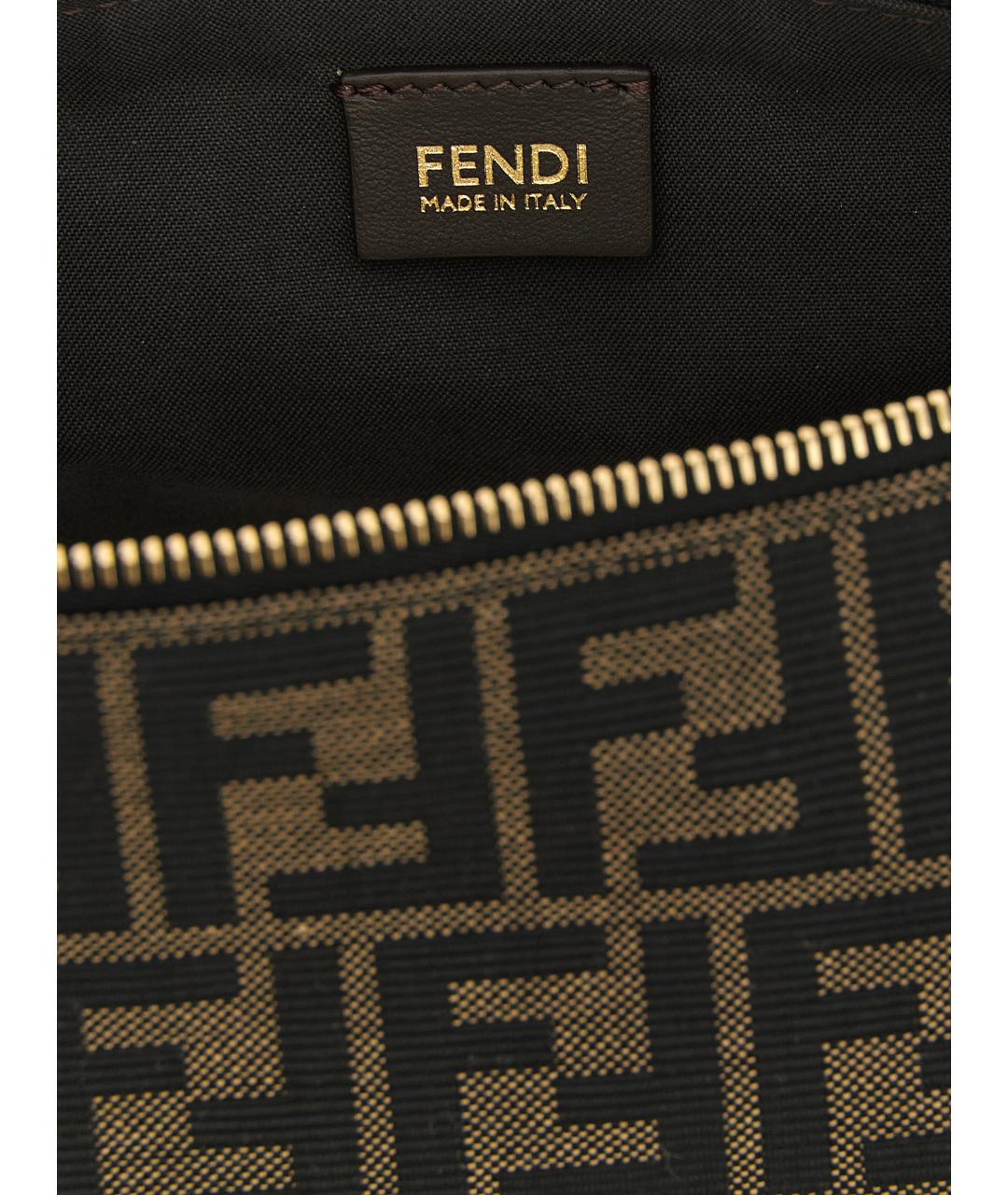 FENDI Коричневая тканевая сумка через плечо, фото 4