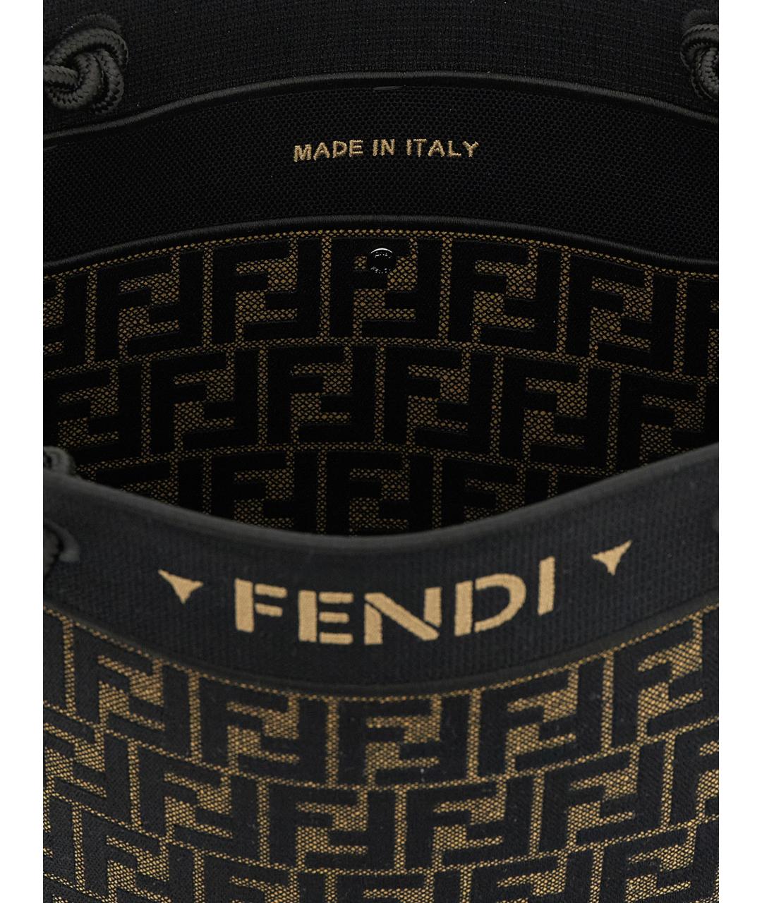 FENDI Коричневая хлопковая сумка тоут, фото 4