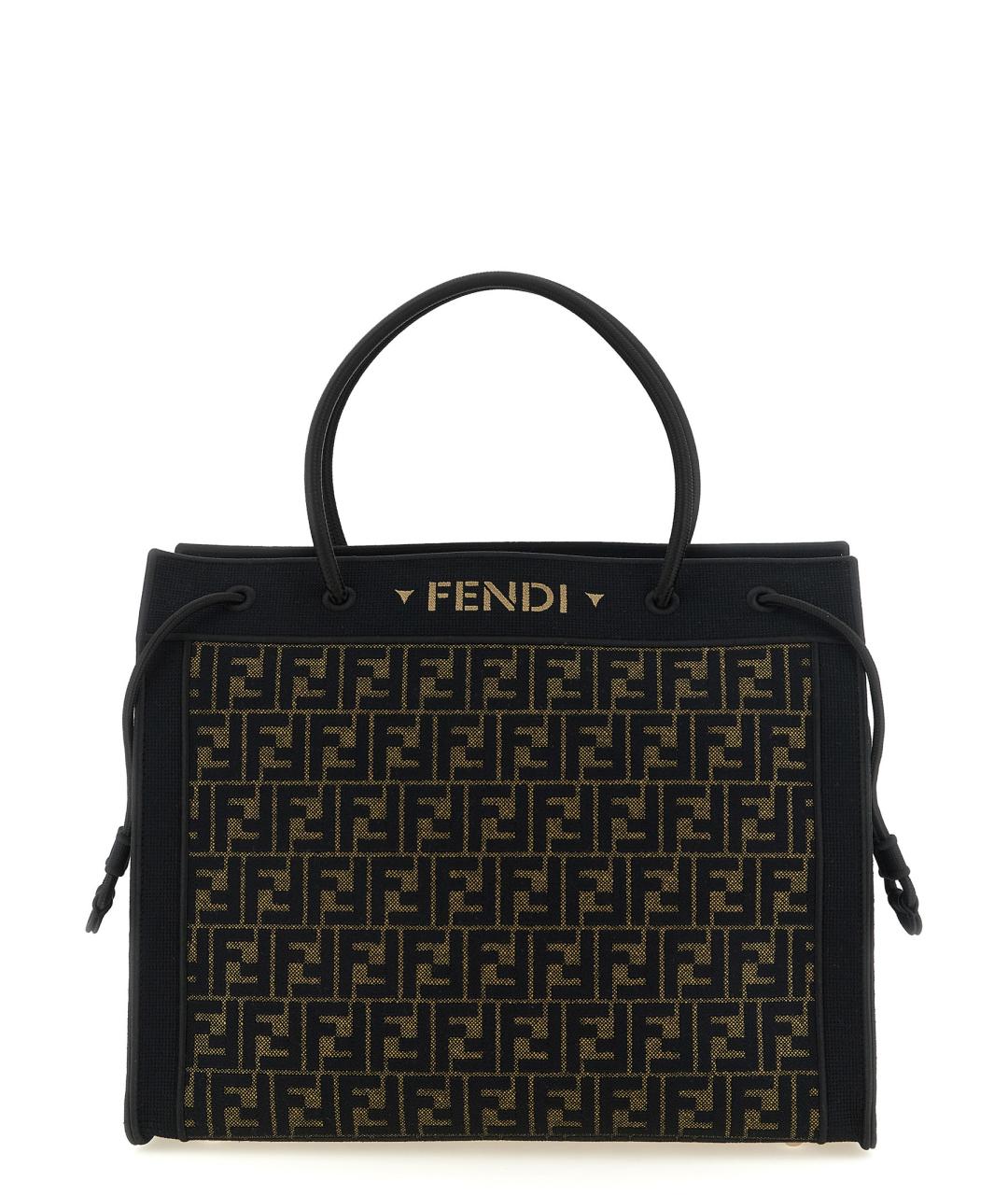 FENDI Коричневая хлопковая сумка тоут, фото 1