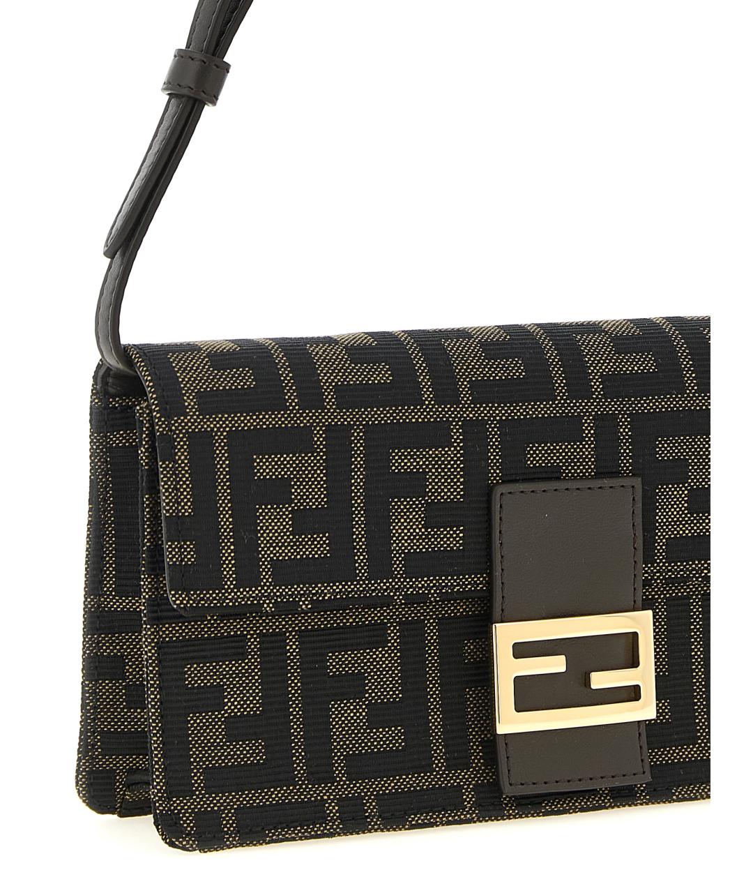 FENDI Коричневая тканевая сумка через плечо, фото 3