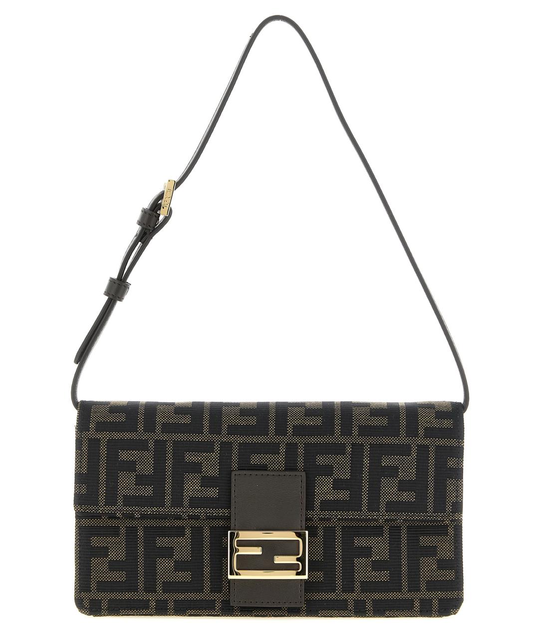 FENDI Коричневая тканевая сумка через плечо, фото 1
