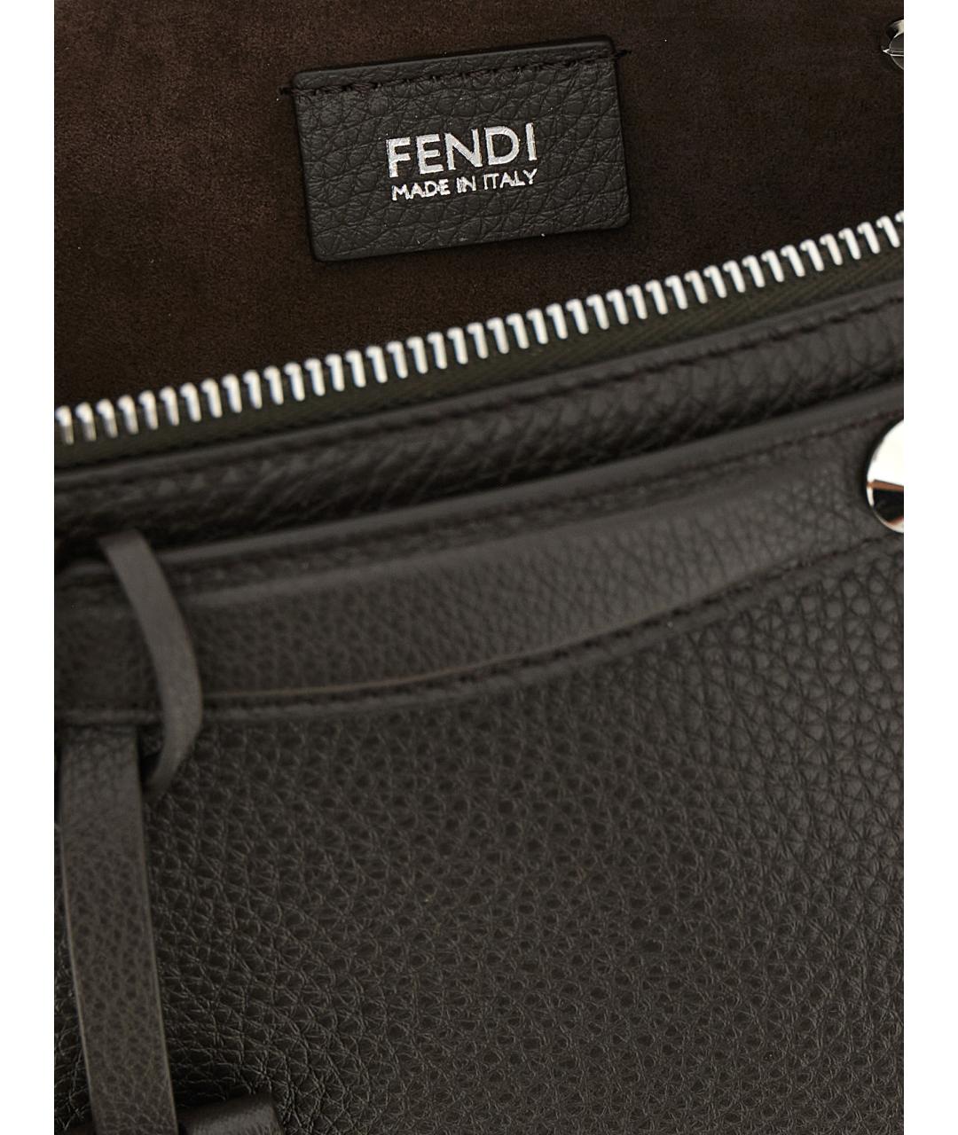 FENDI Коричневая кожаная сумка через плечо, фото 4