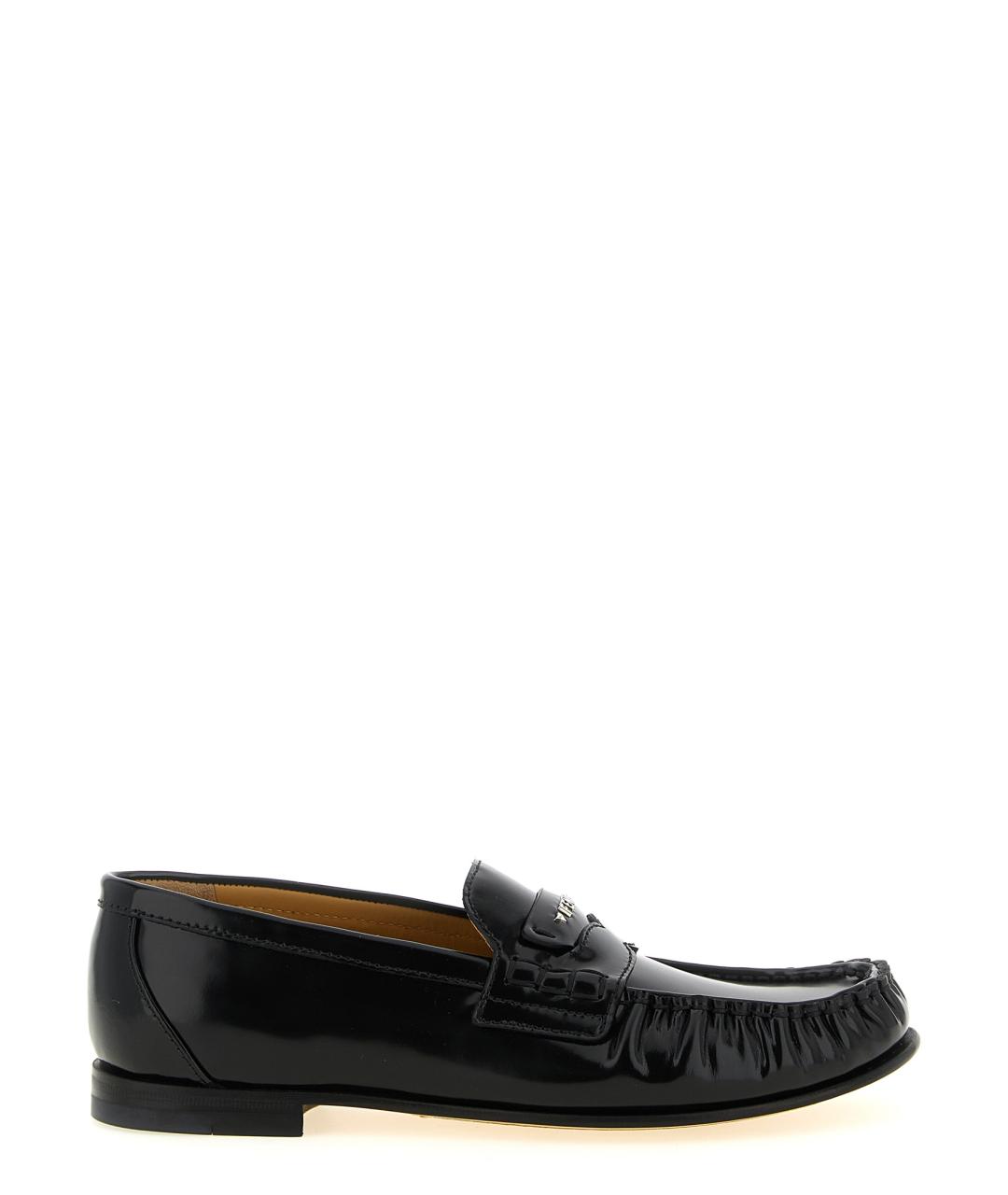 FENDI Черные кожаные лоферы, фото 1