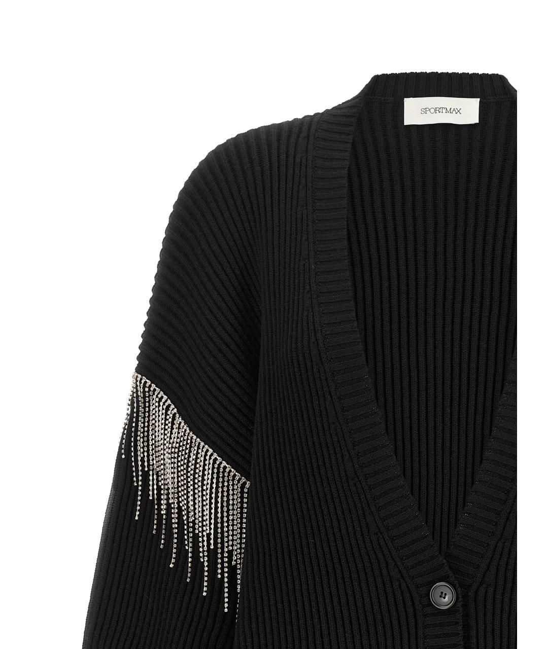 SPORTMAX Черный шерстяной кардиган, фото 4