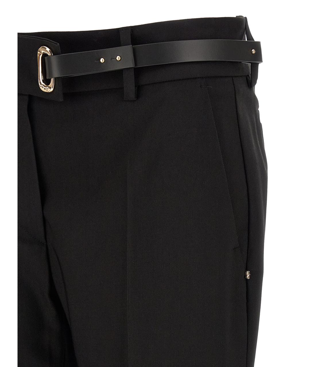 SPORTMAX Черные вискозные прямые брюки, фото 4