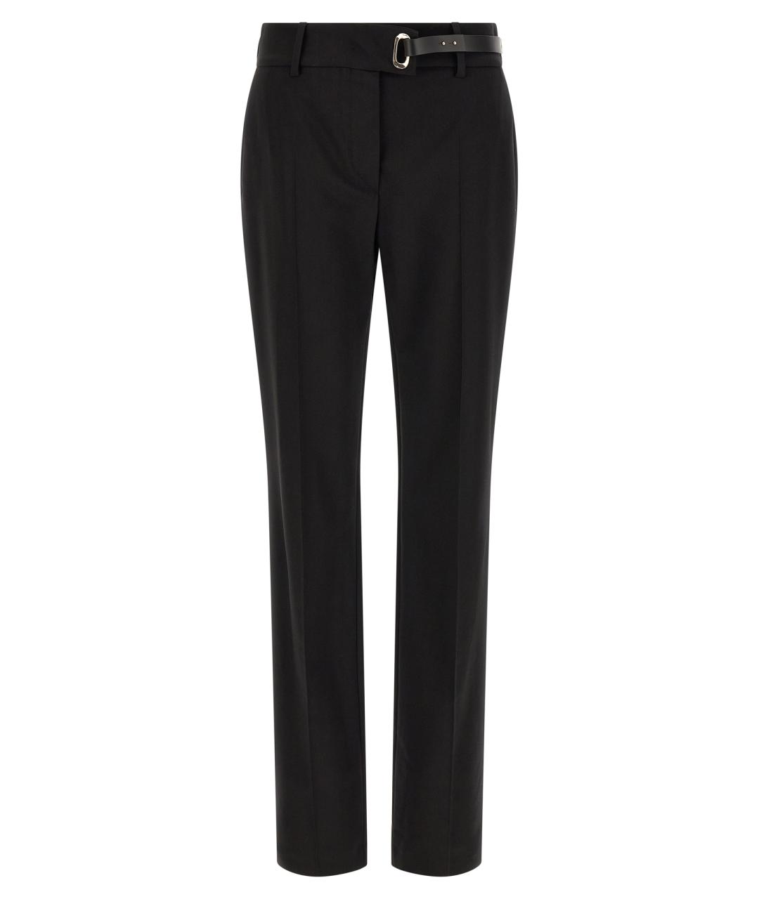 SPORTMAX Черные вискозные прямые брюки, фото 1