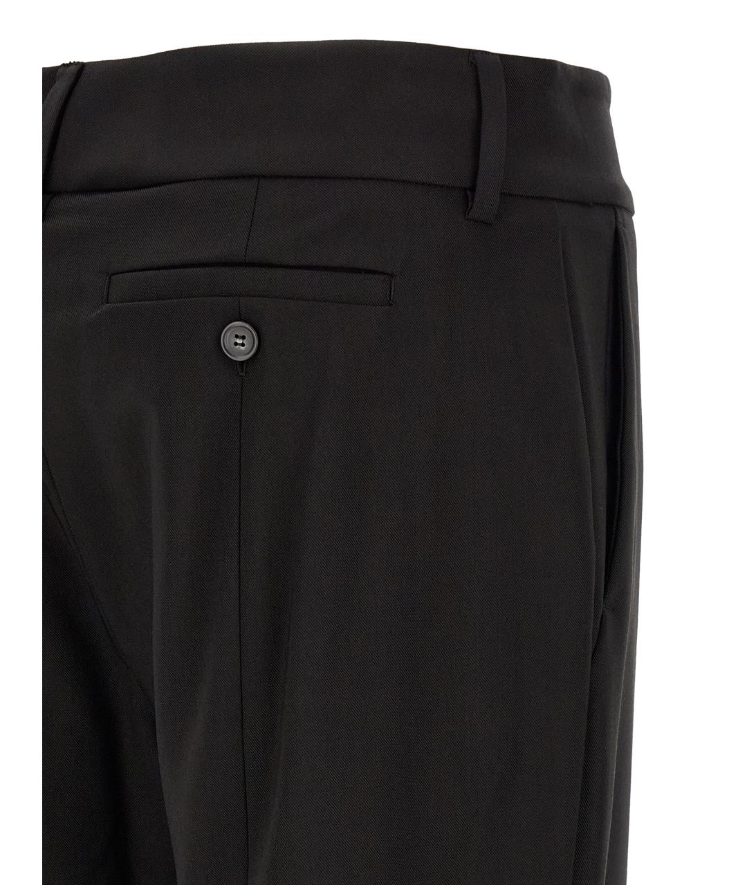 SPORTMAX Черные вискозные прямые брюки, фото 5
