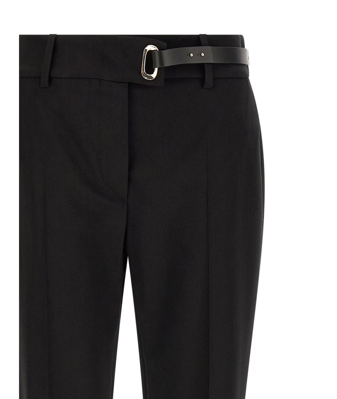 SPORTMAX Черные вискозные прямые брюки, фото 3
