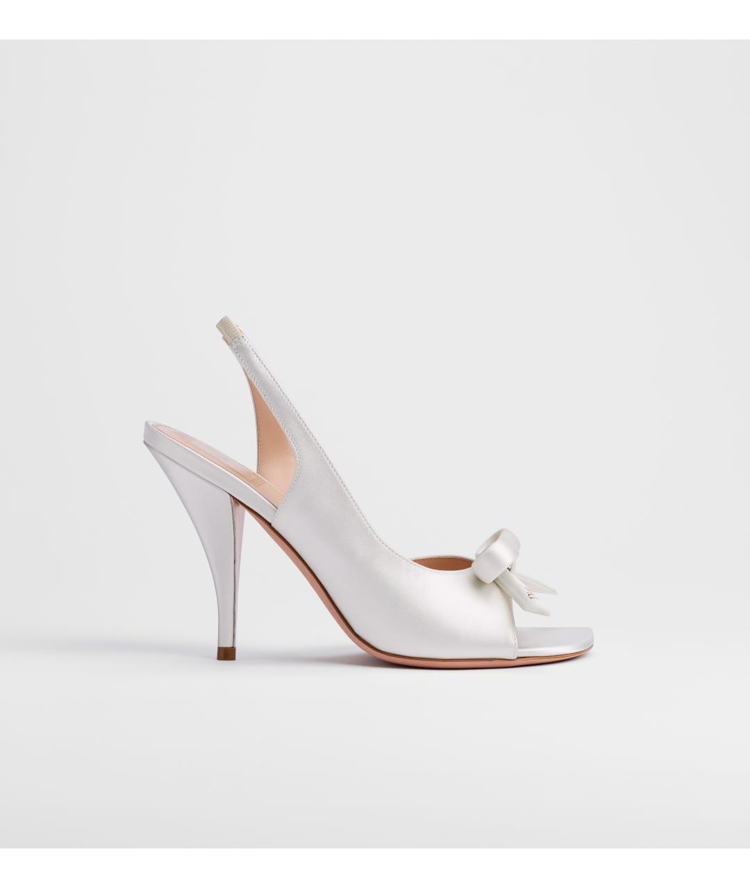 CHRISTIAN DIOR Белые текстильные босоножки, фото 4