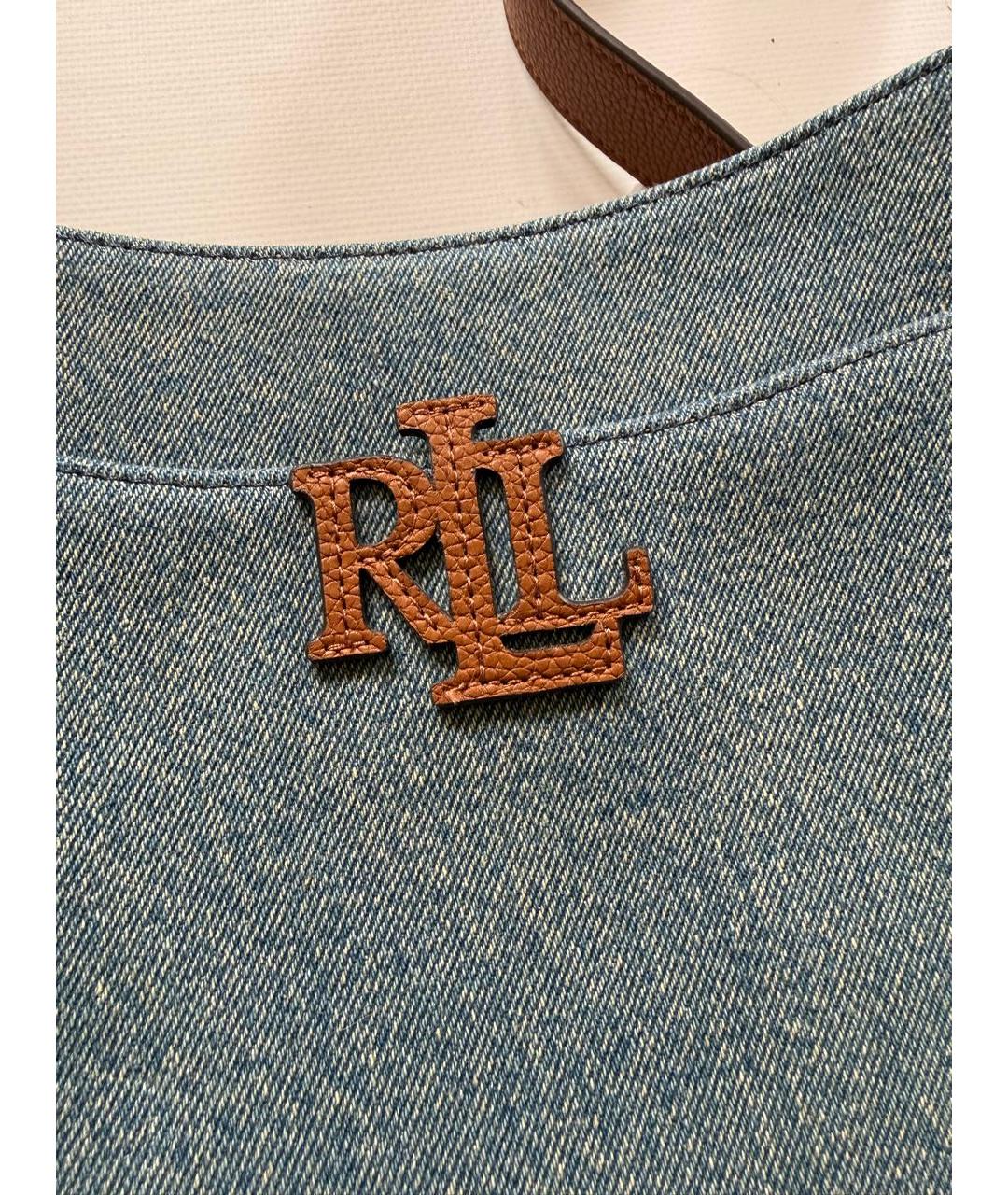RALPH LAUREN Голубая деним сумка через плечо, фото 2