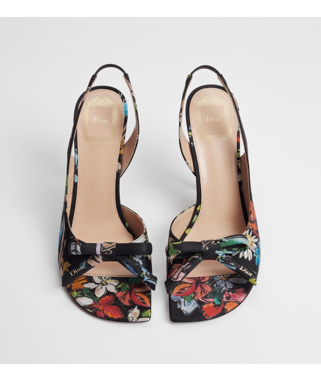 CHRISTIAN DIOR Черные текстильные босоножки, фото 2