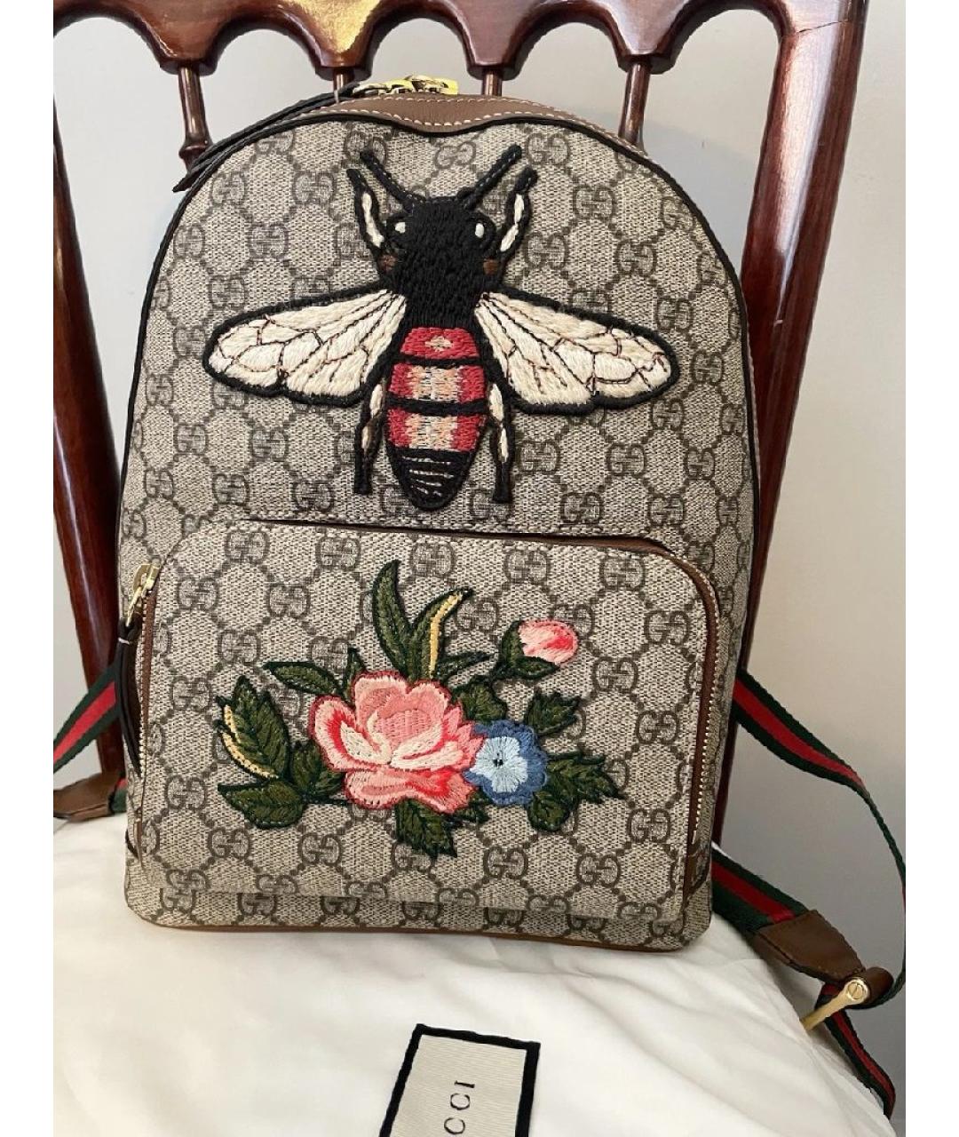 GUCCI Коричневый рюкзак из канвы, фото 9