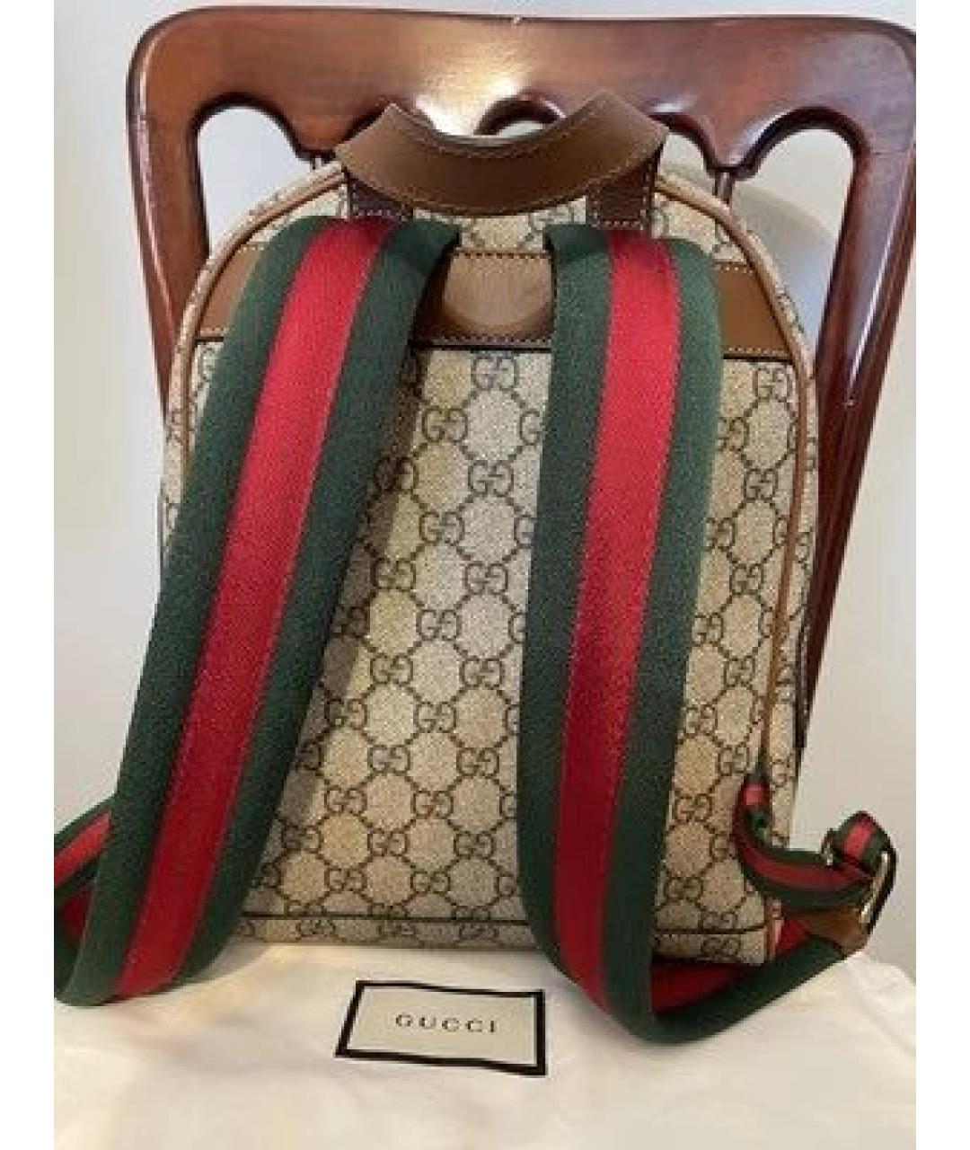 GUCCI Коричневый рюкзак из канвы, фото 3