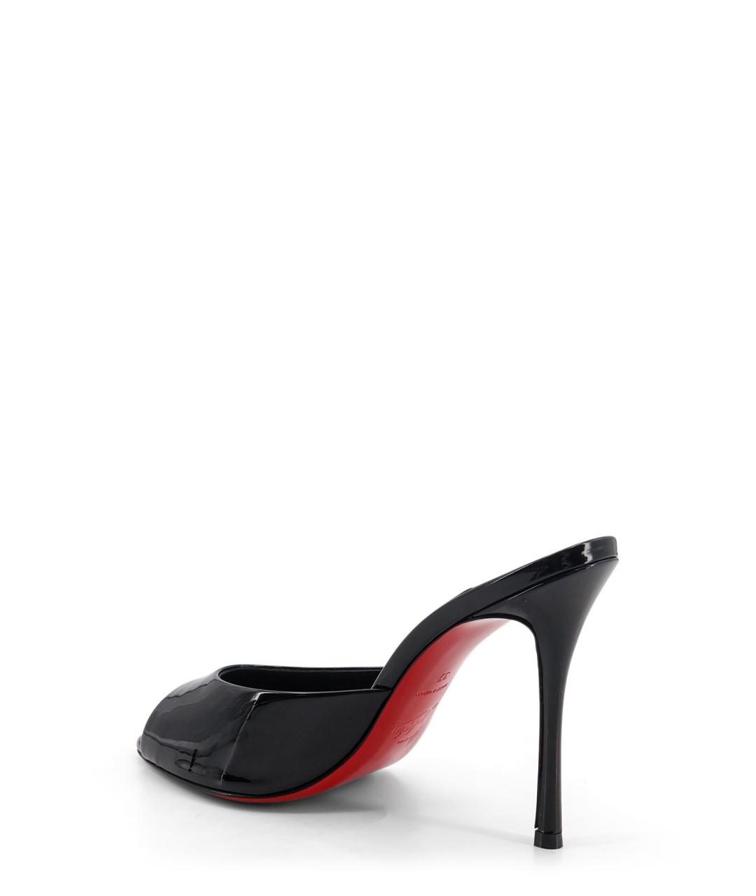 CHRISTIAN LOUBOUTIN Черные кожаные мюли, фото 3