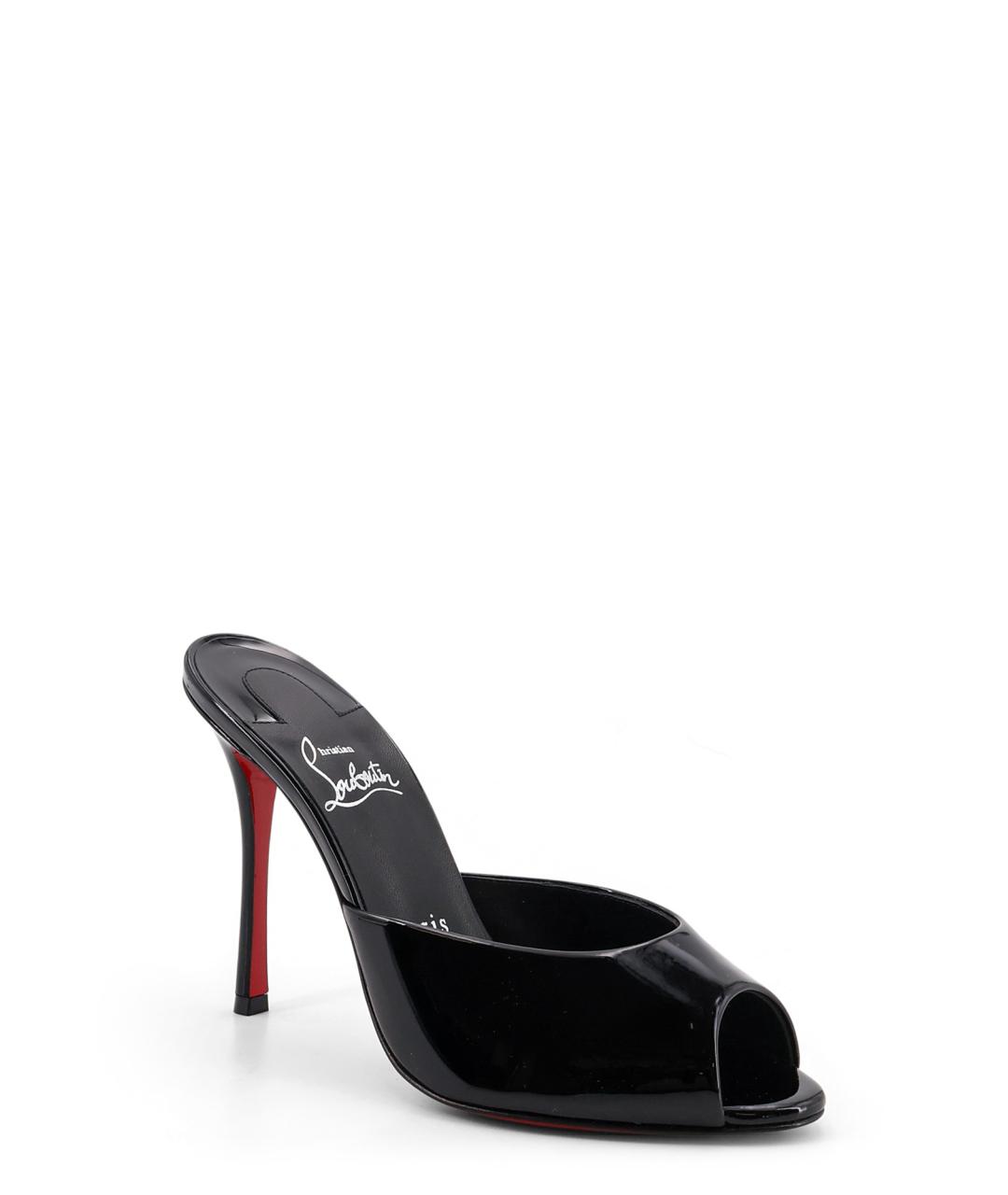 CHRISTIAN LOUBOUTIN Черные кожаные мюли, фото 2