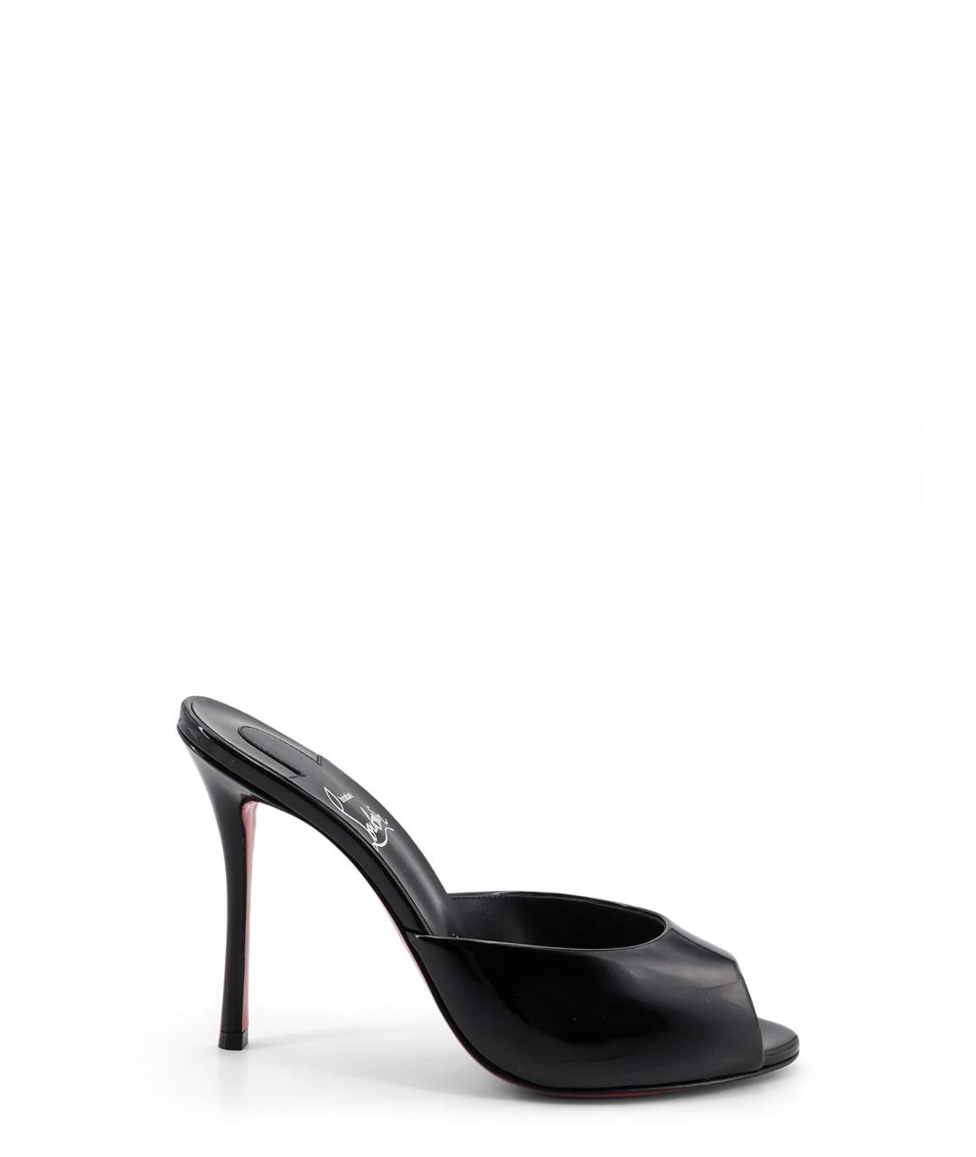 CHRISTIAN LOUBOUTIN Черные кожаные мюли, фото 1