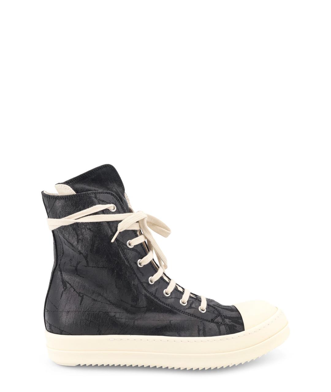 RICK OWENS DRKSHDW Черные кожаные высокие кроссовки / кеды, фото 1