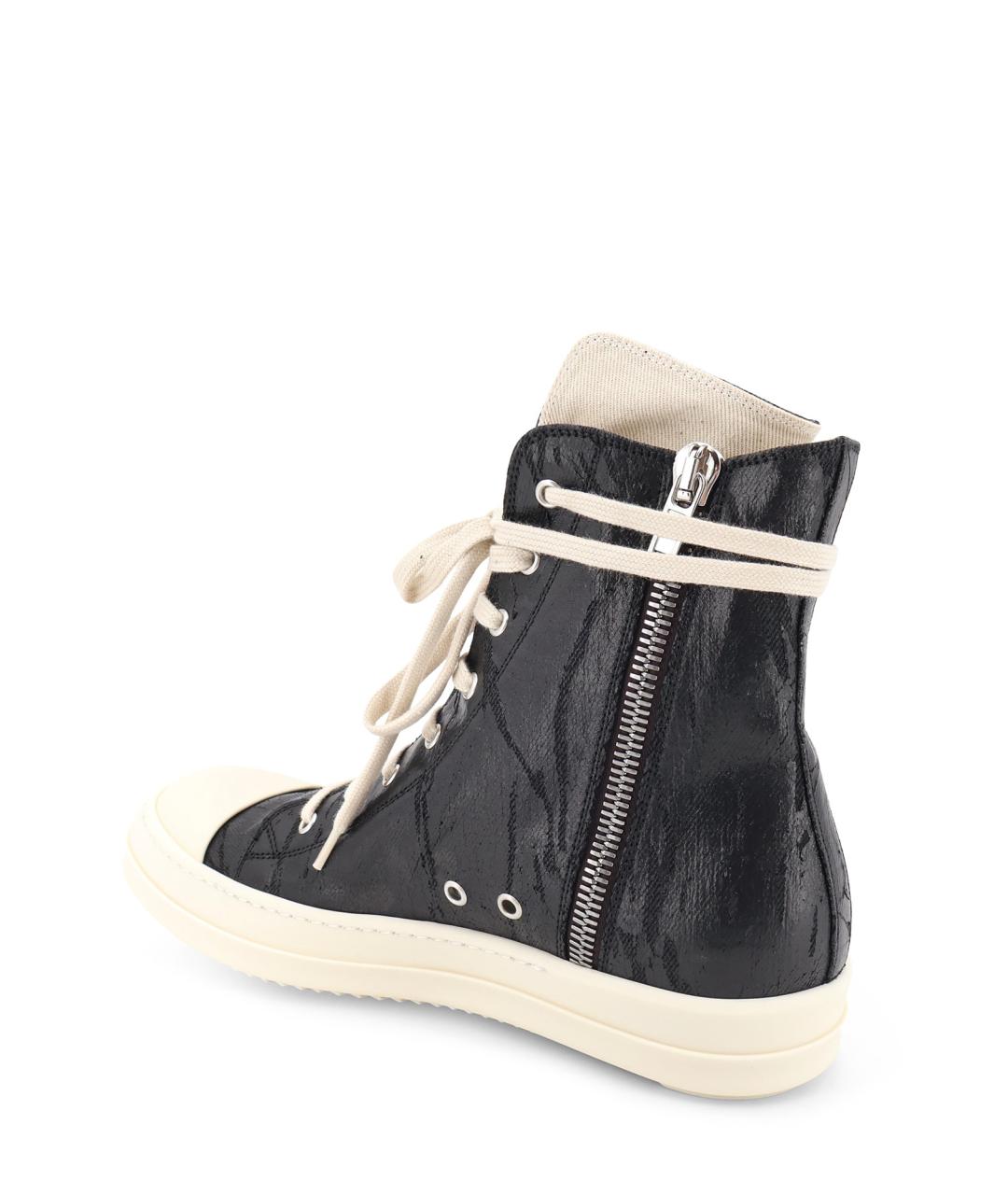 RICK OWENS DRKSHDW Черные кожаные высокие кроссовки / кеды, фото 3